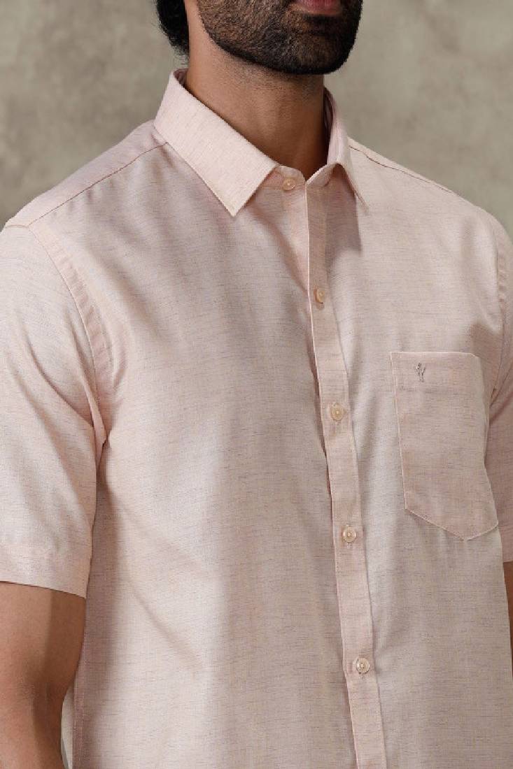 Brown short sleeve shirt ramraj regular fit men shirts
