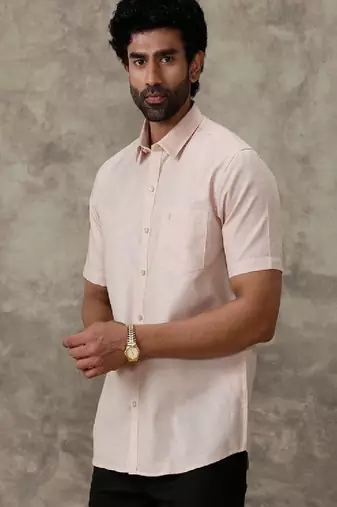 Brown short sleeve shirt ramraj regular fit men shirts