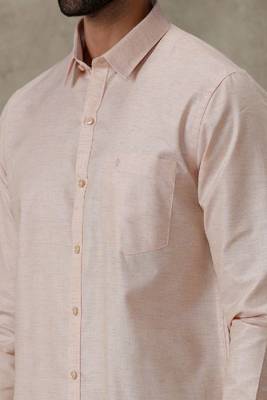 Men brown plain cotton shirt casual men-shirts 2
