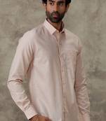 Men brown plain cotton shirt casual men-shirts