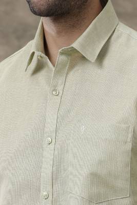 green everyday wear cotton men's shirt 2
