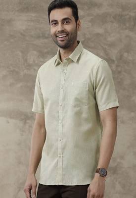 green everyday wear cotton men's shirt 3