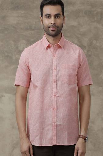 pink cotton men shirt with everyday casual style