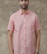 Pink plain cotton shirt men-shirts