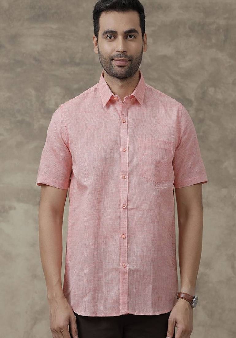 Pink plain cotton shirt men-shirts
