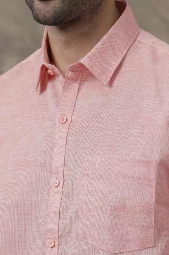 Pink plain cotton shirt men-shirts