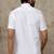 White plain linen shirt mandarin collar casual men shirts