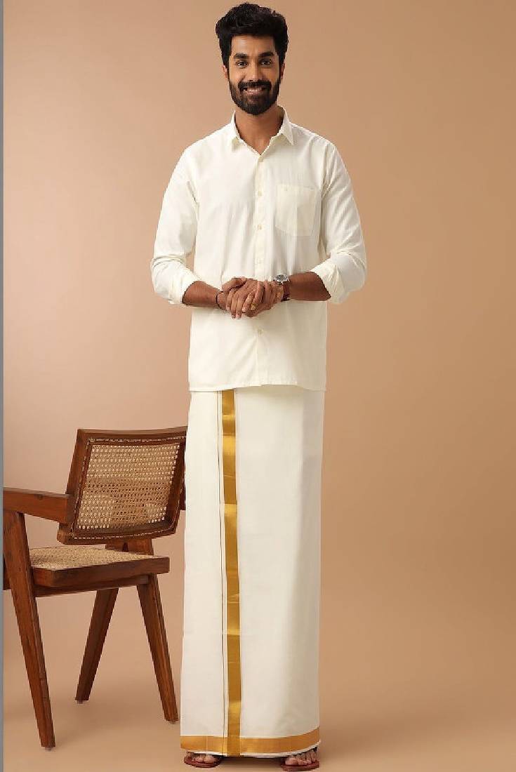 White plain cotton slim fit shirt - men-shirts