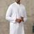 White plain mandarin collar kurta - men - men-kurtas