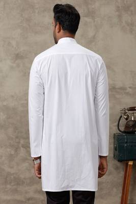 white cotton men kurta with classic ethnic design 2