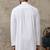 White plain mandarin collar kurta - men - men-kurtas