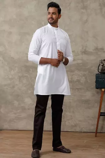White cotton kurta regular ramraj men-kurtas