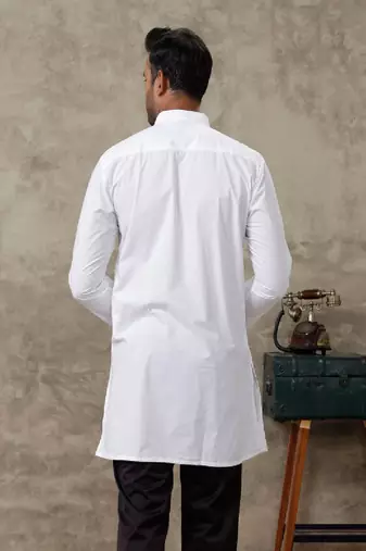White cotton kurta regular ramraj men-kurtas