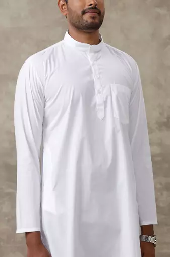 White cotton kurta regular ramraj men-kurtas