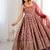 Maroon colour chanderi jacquard butti anarkali suit set with soft net dupatta