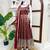 Maroon colour chanderi jacquard butti anarkali suit set with soft net dupatta