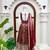 Maroon colour chanderi jacquard butti anarkali suit set with soft net dupatta