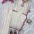 Cream colour  chanderi silk kurti pant set with lace work dupatta