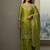 Green colour chinon silk embroidered kurti palazzo set with dupatta