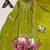 Green colour chinon silk embroidered kurti palazzo set with dupatta