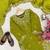 Green colour chinon silk embroidered kurti palazzo set with dupatta