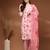 Off white floral printed cotton stitched kurta set with palazzo & dupatta for women