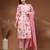 Off white floral printed cotton stitched kurta set with palazzo & dupatta for women