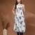 White floral printed cotton stitched kurta set with palazzo for women
