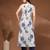 White floral printed cotton stitched kurta set with palazzo for women