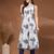 White floral printed cotton stitched kurta set with palazzo for women