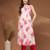 Pink floral printed cotton stitched kurta set with palazzo for women
