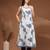White floral printed cotton stitched kurta set with palazzo for women