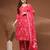Pink floral printed cotton stitched kurta set with palazzo & dupatta for women