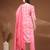 Pink floral printed cotton stitched kurta set with palazzo & dupatta for women