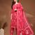Pink floral printed cotton stitched kurta set with palazzo & dupatta for women