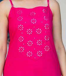Pink floral printed cotton stitched co-ord set for women