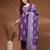 Purple floral printed cotton stitched kurta set with palazzo & dupatta for women