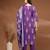 Purple floral printed cotton stitched kurta set with palazzo & dupatta for women