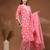 Red floral printed cotton stitched kurta set with palazzo & dupatta for women
