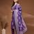 Purple floral printed cotton stitched kurta set with palazzo & dupatta for women