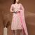 Off white floral printed cotton stitched kurta set with palazzo & dupatta for women