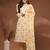 Off white floral printed cotton stitched kurta set with palazzo & dupatta for women