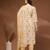 Off white floral printed cotton stitched kurta set with palazzo & dupatta for women