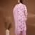 White floral printed cotton stitched kurta set with palazzo & dupatta for women