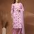 White floral printed cotton stitched kurta set with palazzo & dupatta for women