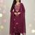 Maroon floral printed cotton stitched kurta set with palazzo & dupatta for women