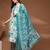 Off white floral printed cotton stitched kurta set with palazzo & dupatta for women