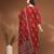 Red floral printed cotton stitched kurta set with palazzo & dupatta for women