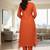 Orange floral printed cotton stitched kurta set with palazzo & dupatta for women
