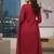 Maroon floral printed cotton stitched kurta set with palazzo & dupatta for women